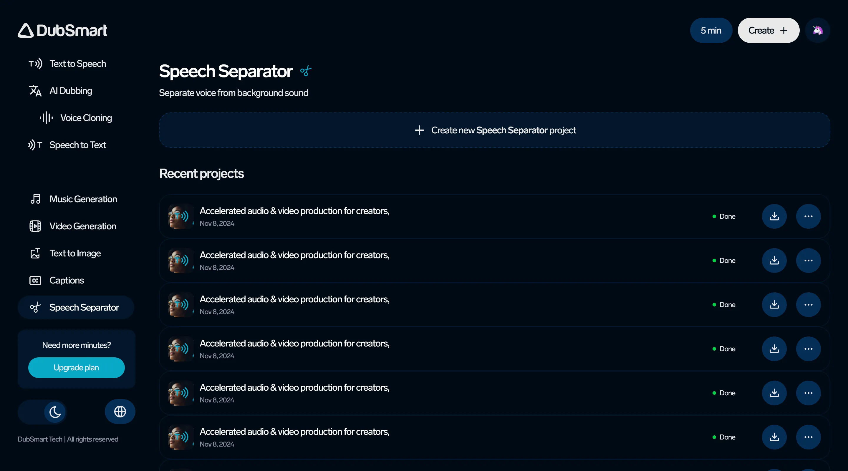 New dashboard interface